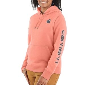 Carhartt Iconic Clarksburg Hibiscus Heather Relaxed Fit Logo Hoodie Size Large